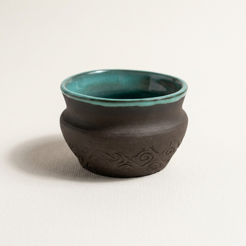 Coffee Cup - Black/Aqua