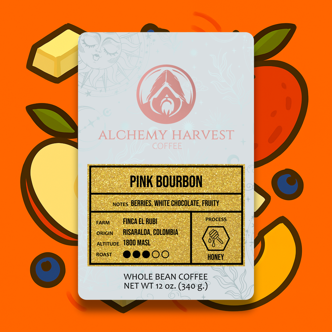 Honey-processed Pink Bourbon coffee from Santuario, Risaralda – roses, berries, and white chocolate aromas in a silky, enchanting brew.