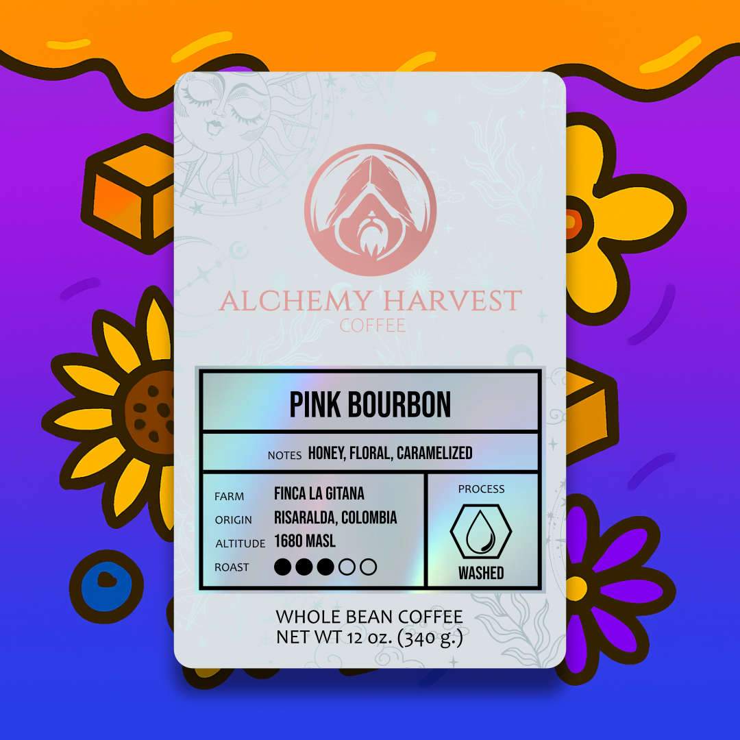 Pink Bourbon coffee beans with honey and floral notes
