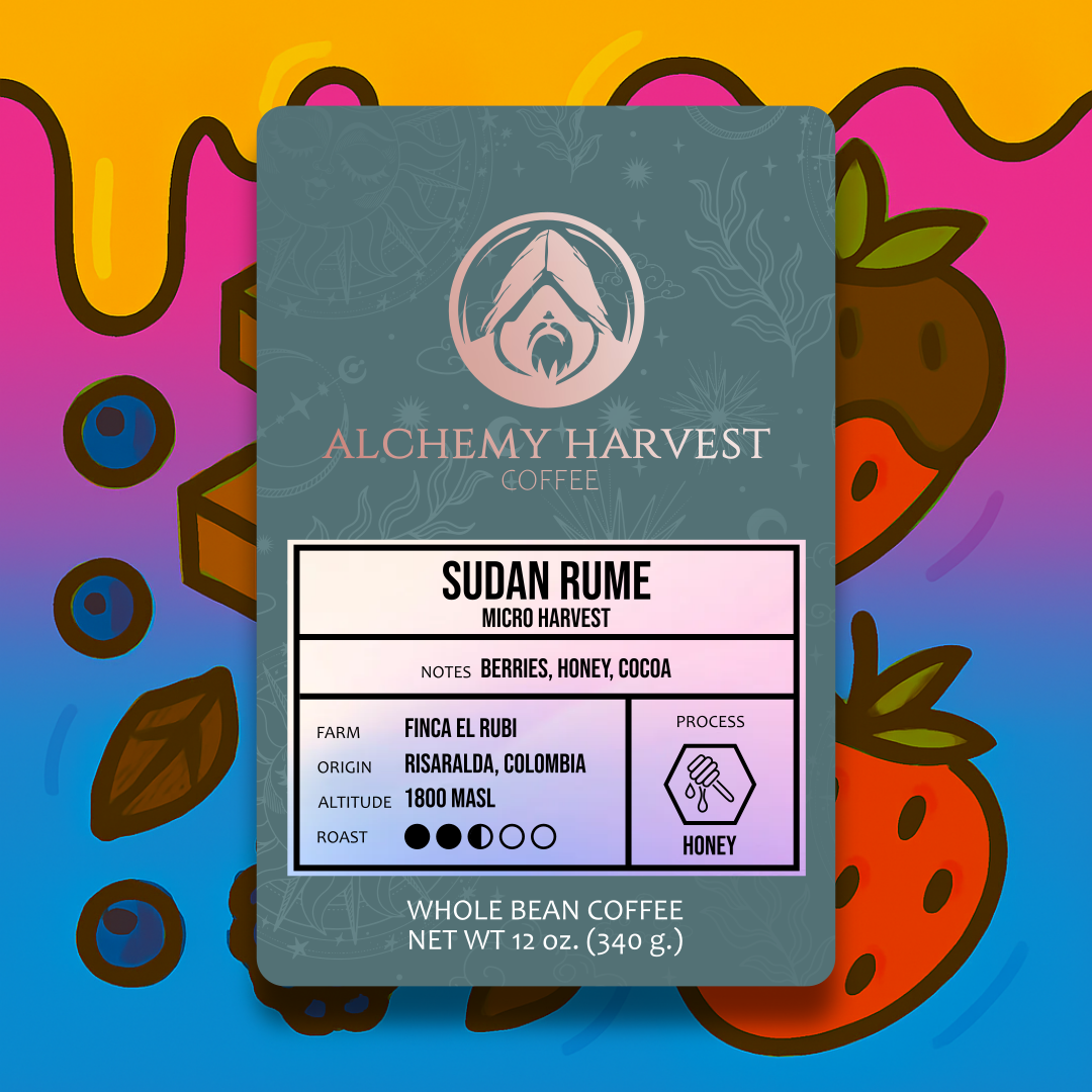 Sudan Rume Honey coffee beans with red berry and honey notes