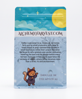 Alchemy Harvest coffee bag with decorative design on a white background