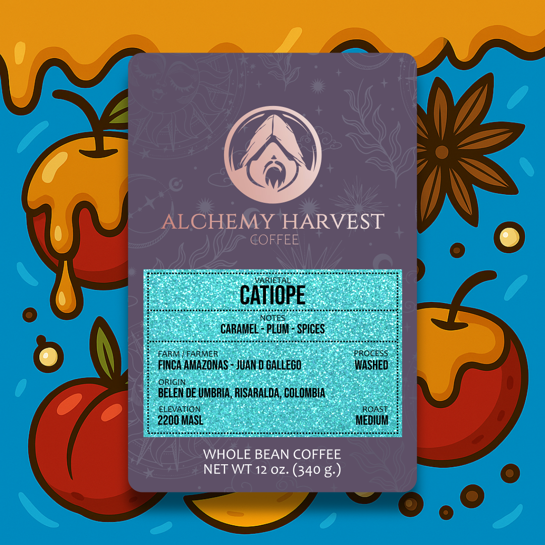 Washed Colombian coffee with caramel and red plum notes