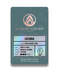 Alchemy Harvest Caturra coffee in golden honey process packaging