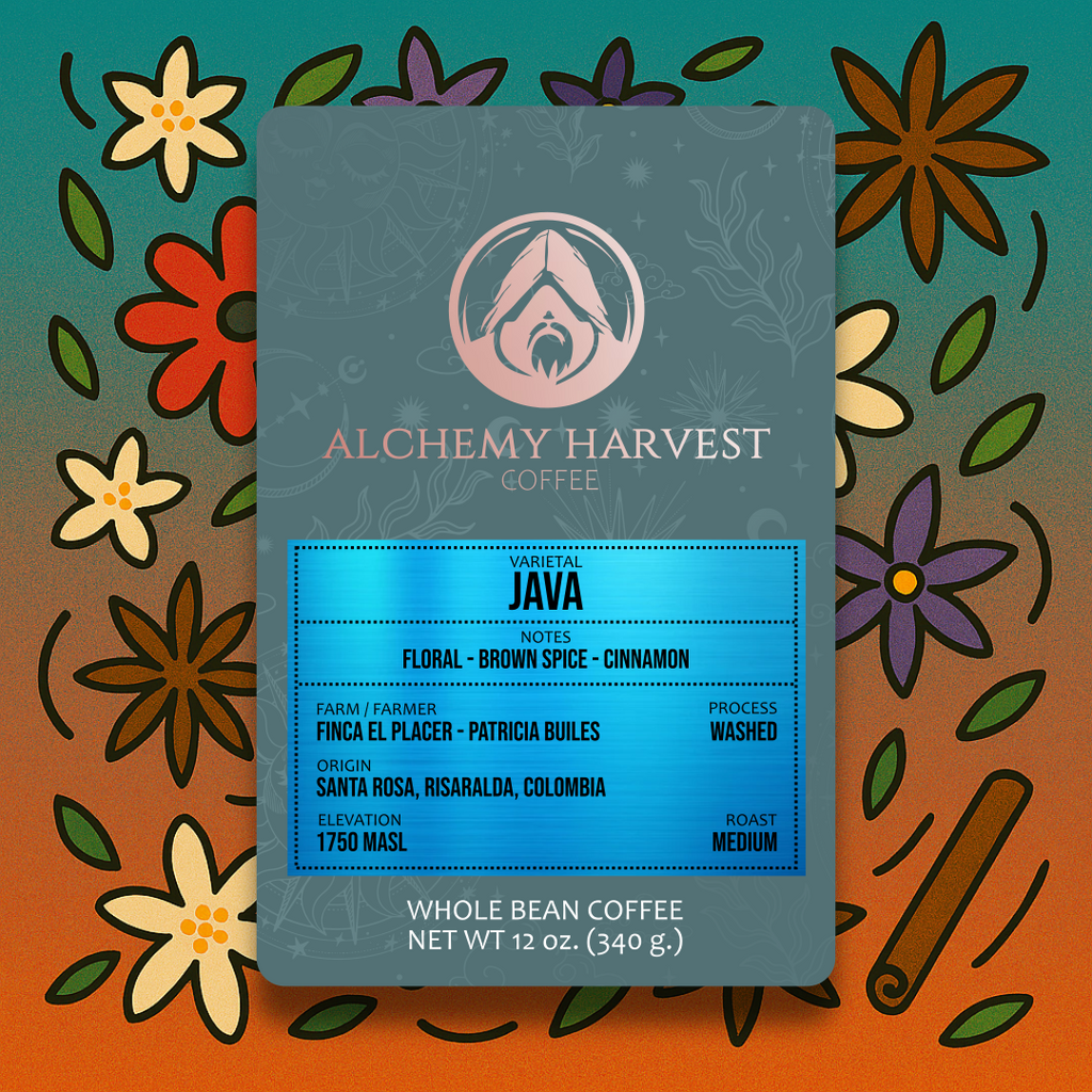 Finca El Placer Java coffee beans with molasses and spice notes