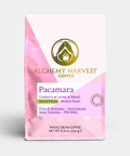Alchemy Harvest Coffee Pacamara coffee package on a white background