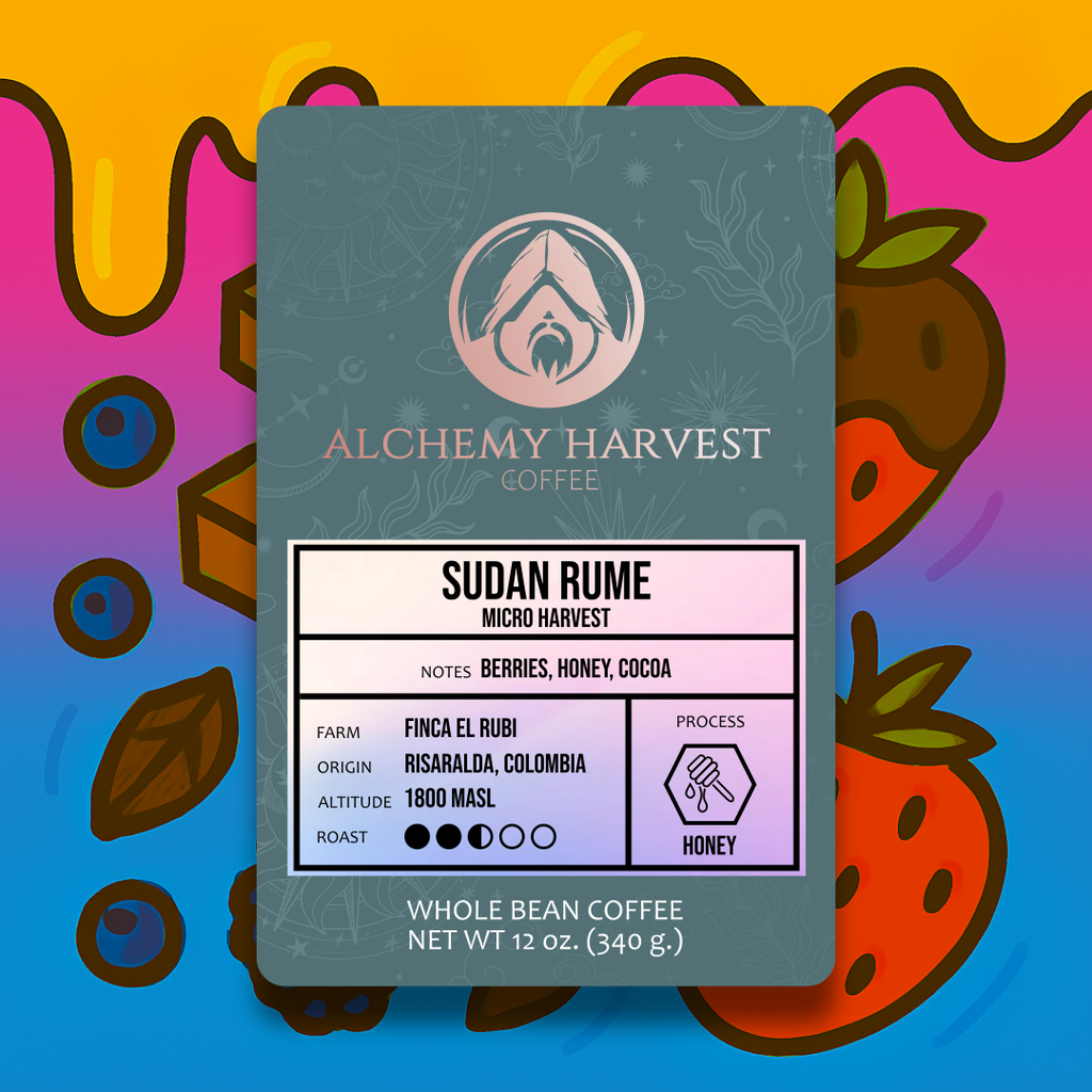 Sudan Rume Honey coffee beans with red berry and honey notes